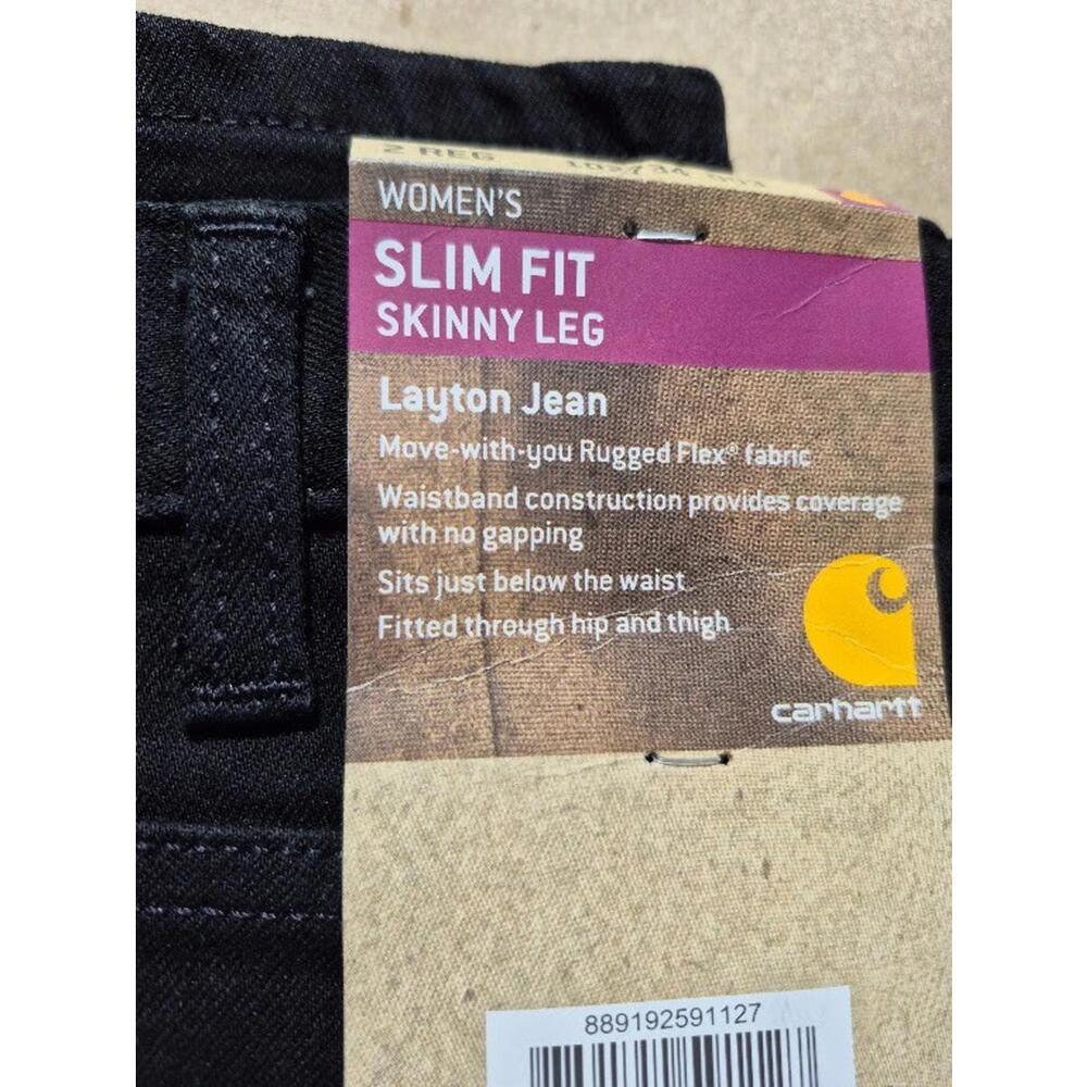 Carhartt Slim-Fit Layton Skinny Leg Jean Women's Black Denim Size 2 Reg - Picture 4 of 5